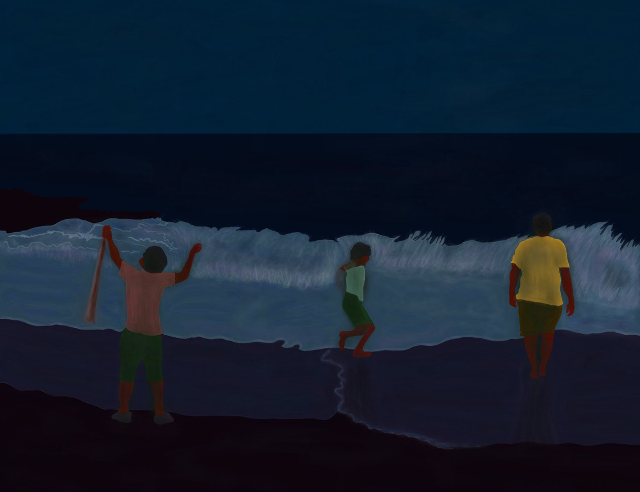 Final fire Island Beach At Night (arte digital) de Evan Sklar