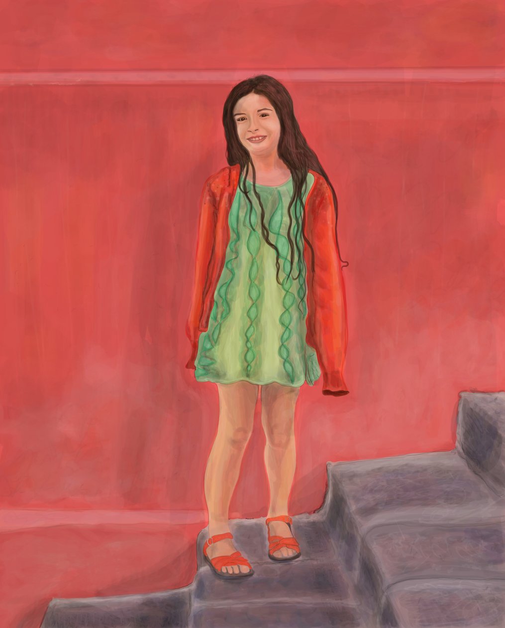 Chica en San Miguel (arte digital) de Evan Sklar