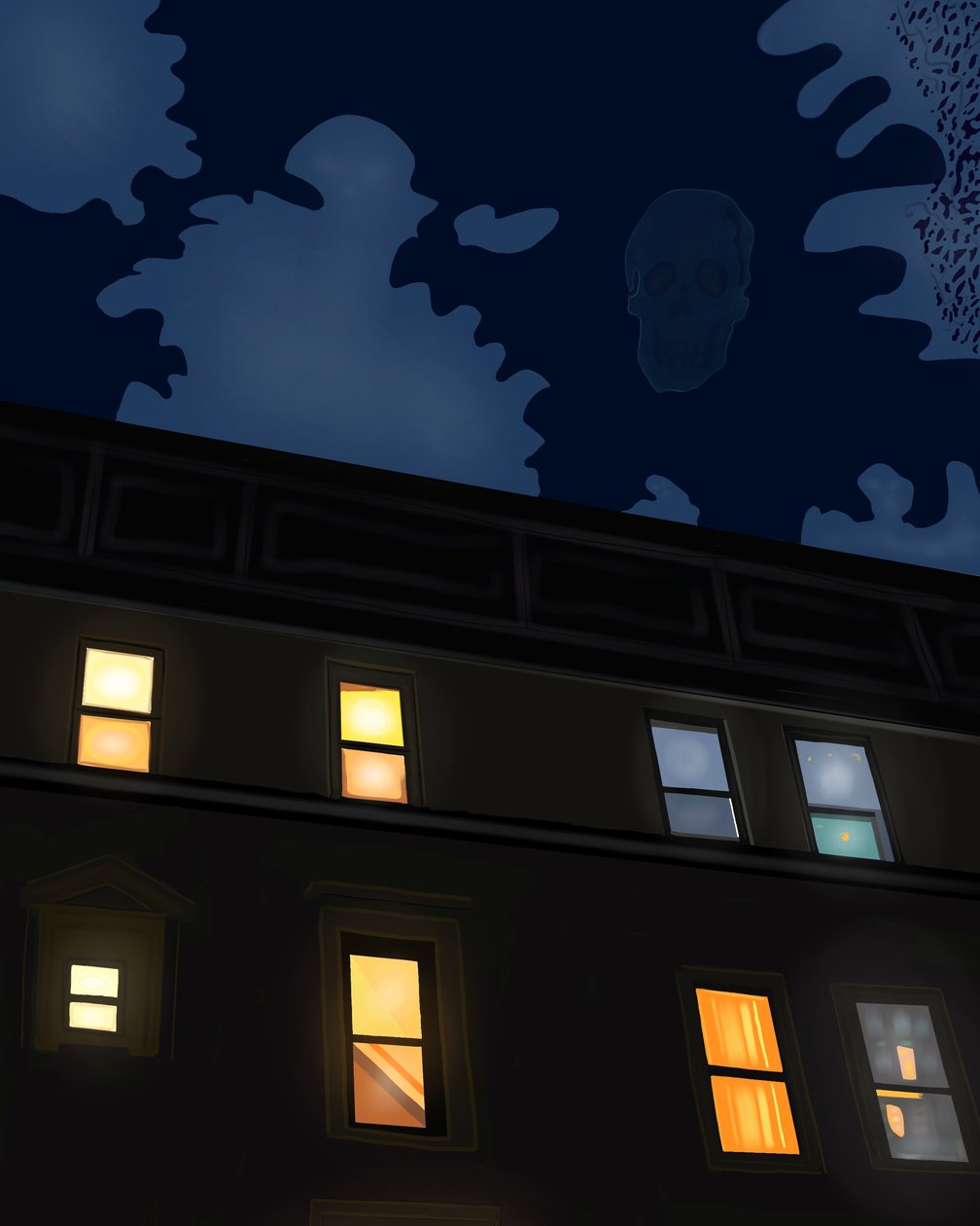Noche de Halloween (arte digital) de Evan Sklar