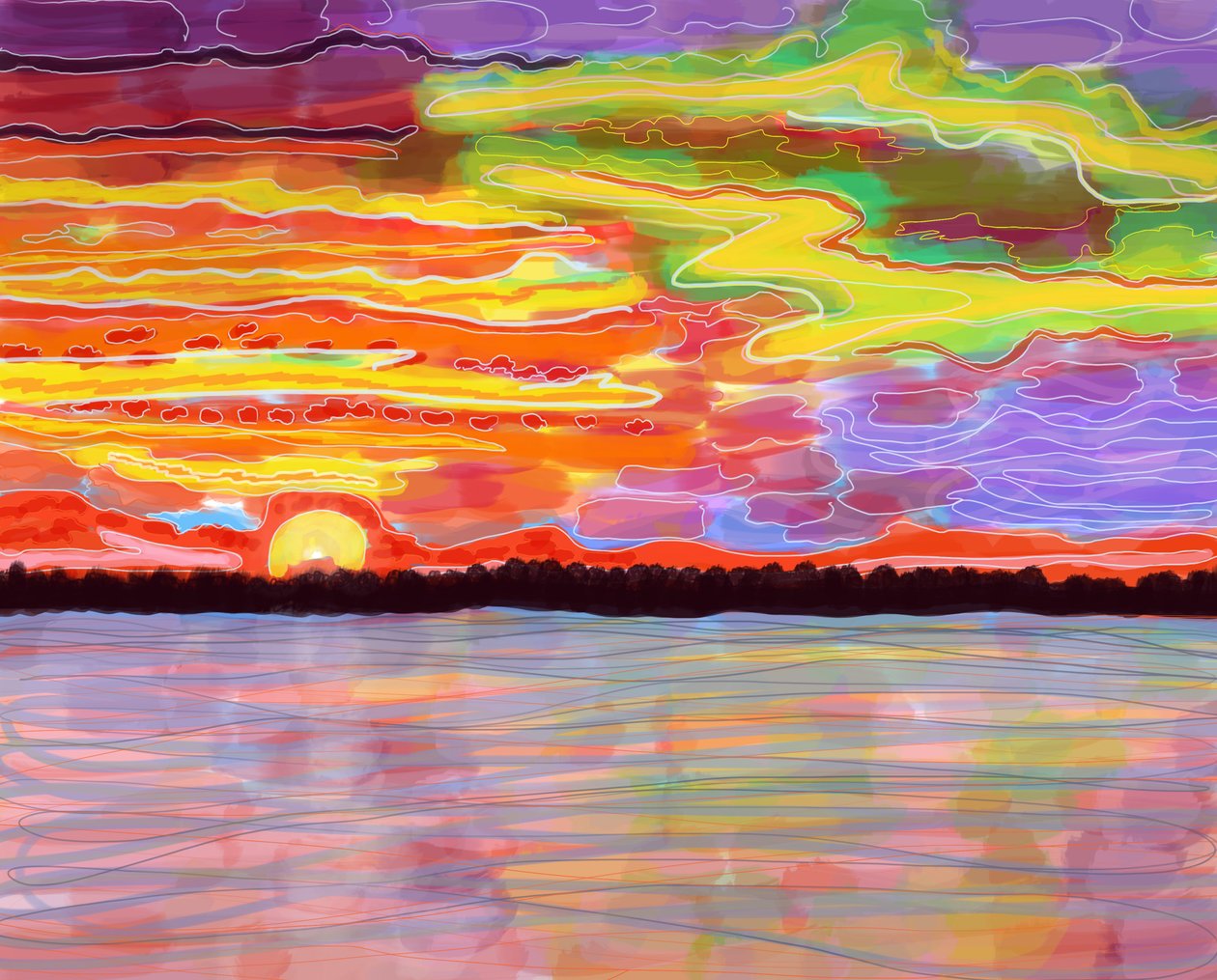 Río Hudson, Brooklyn (arte digital) de Evan Sklar