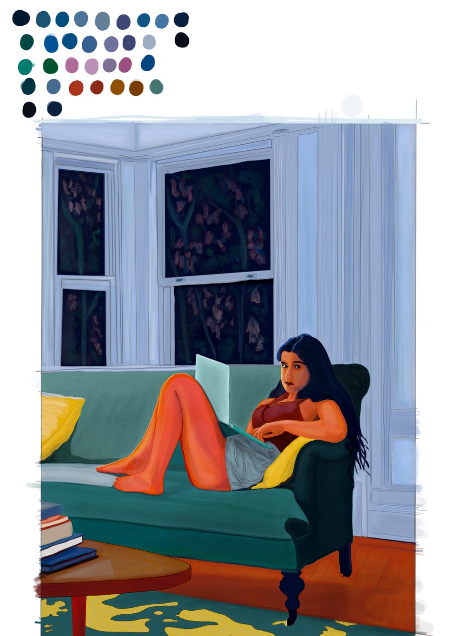 Laptop On Lap (arte digital) de Evan Sklar