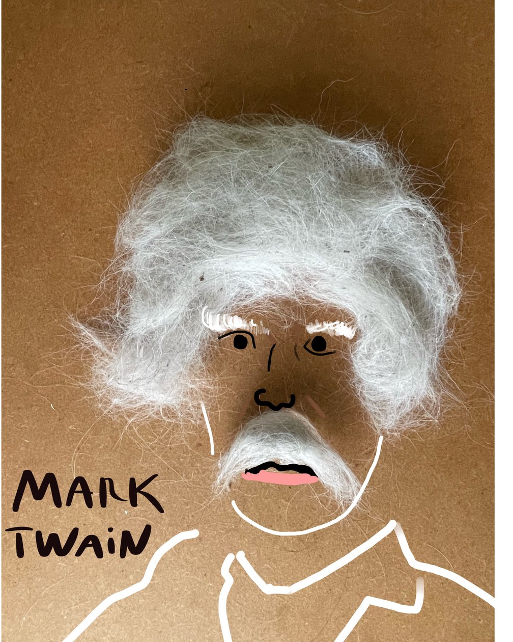 Mark Twain (dibujo collage) de Evan Sklar
