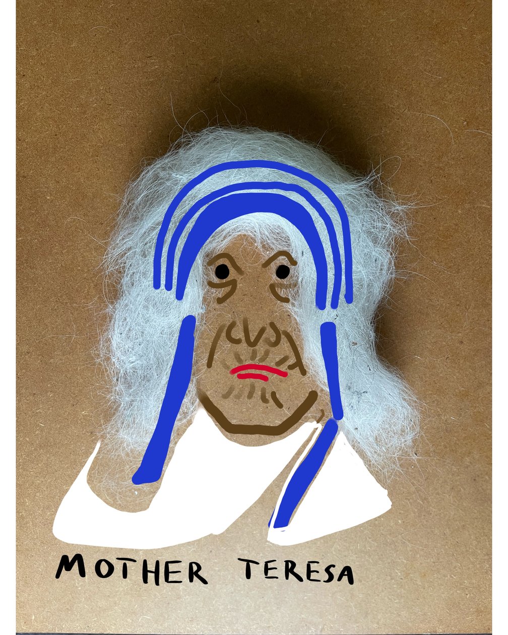 Madre Teresa (dibujo collage) de Evan Sklar