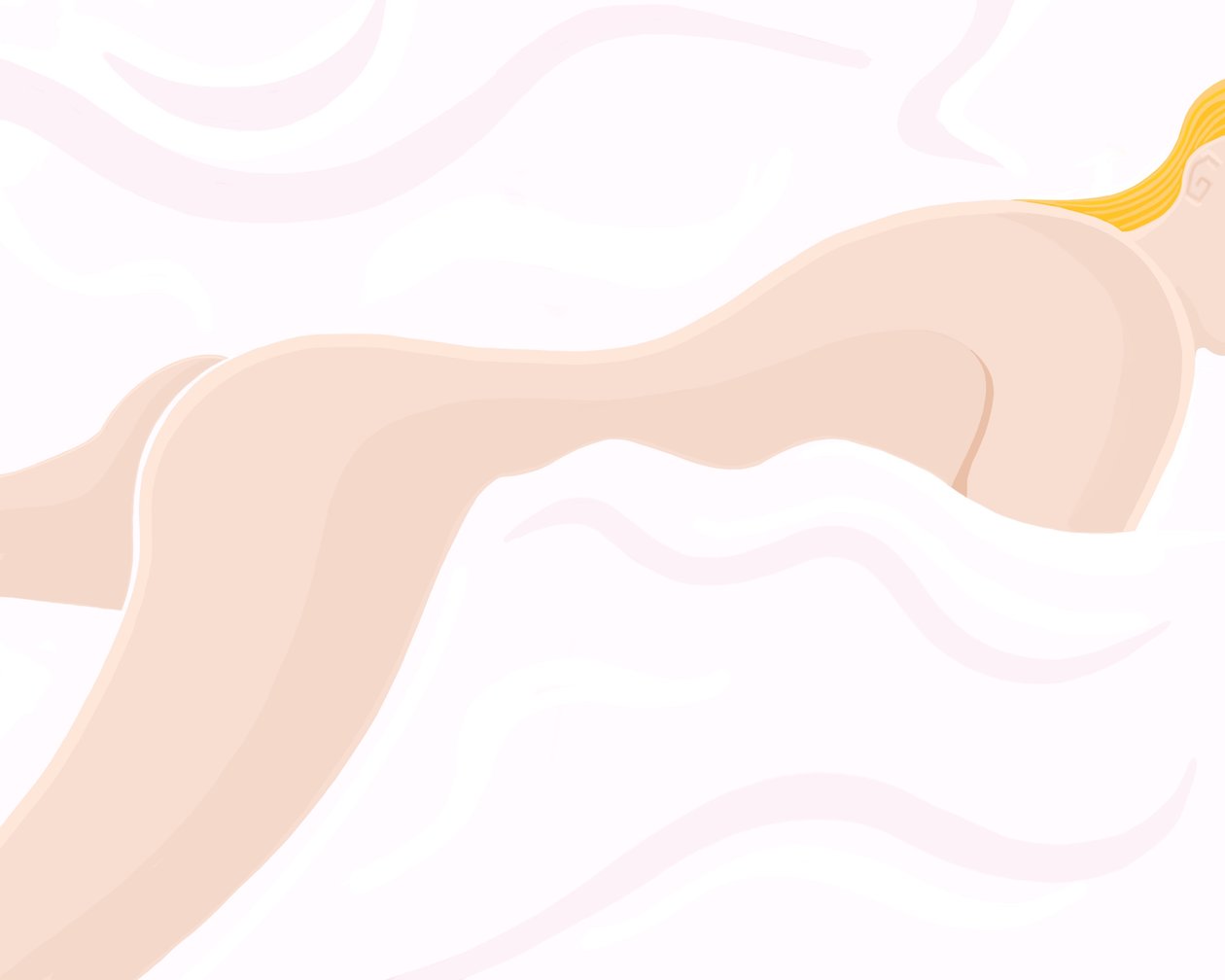 Desnudo en la cama (arte digital) de Evan Sklar