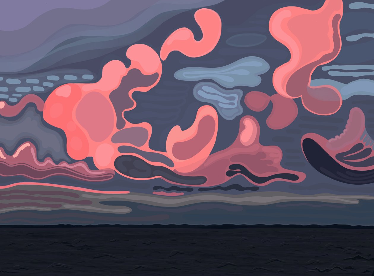 Océano y nubes, Brooklyn (arte digital) de Evan Sklar