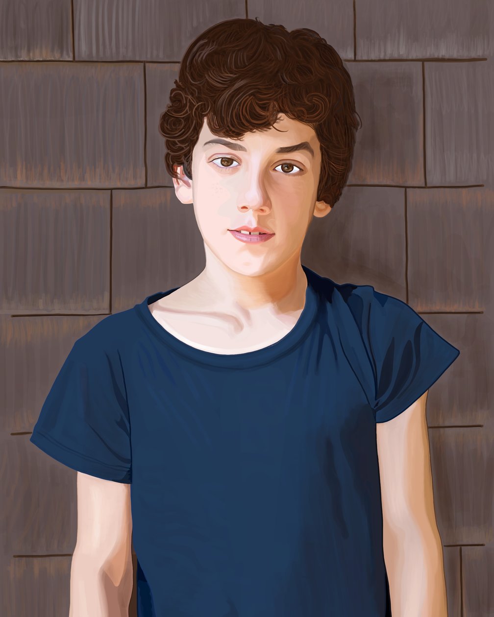 Retrato de un niño, Brooklyn (arte digital) de Evan Sklar