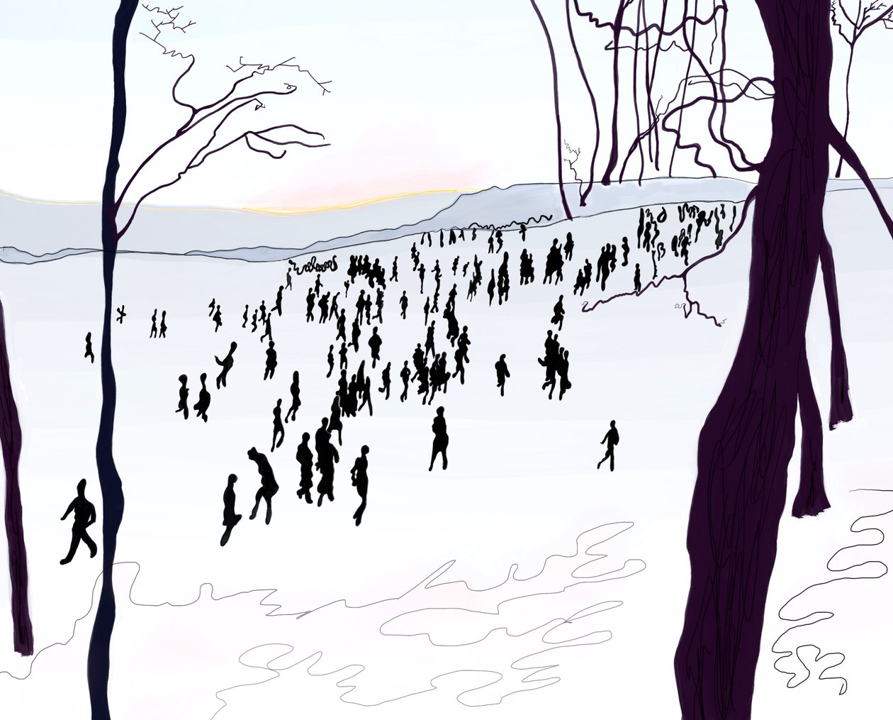 Prospect Park, invierno (arte digital) de Evan Sklar