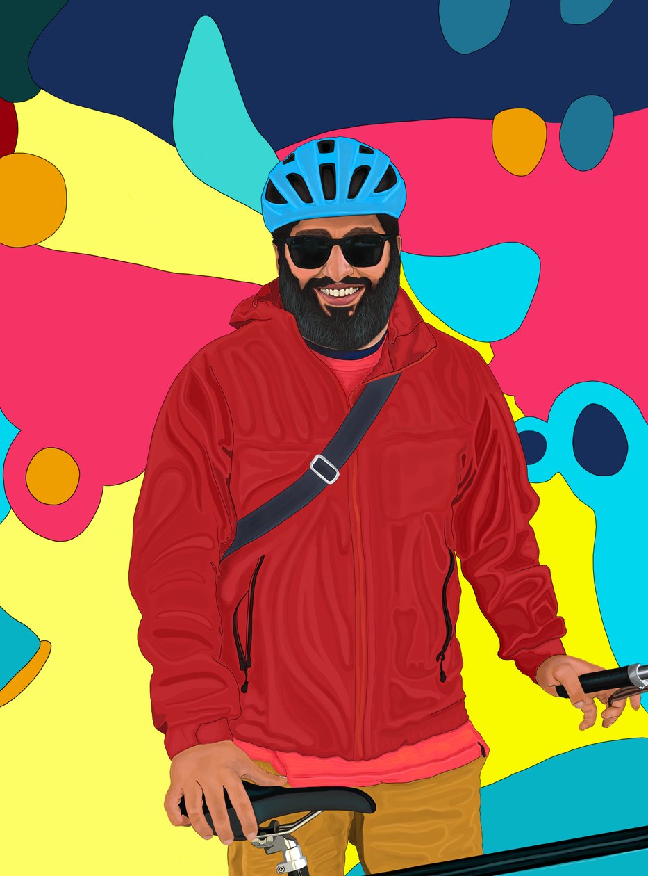 Rizwan Smiling (arte digital) de Evan Sklar