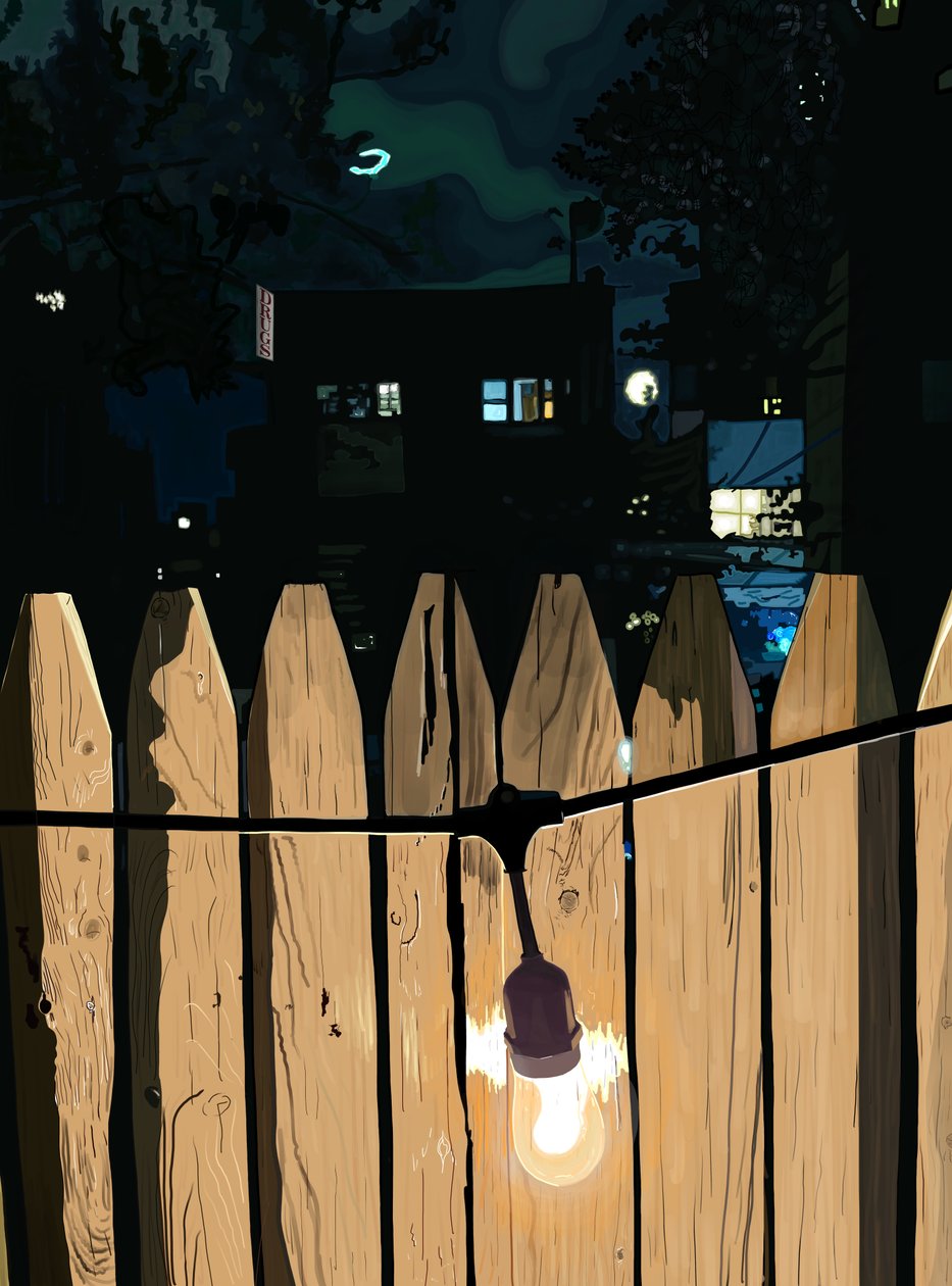 Cubierta Rood de noche (arte digital) de Evan Sklar
