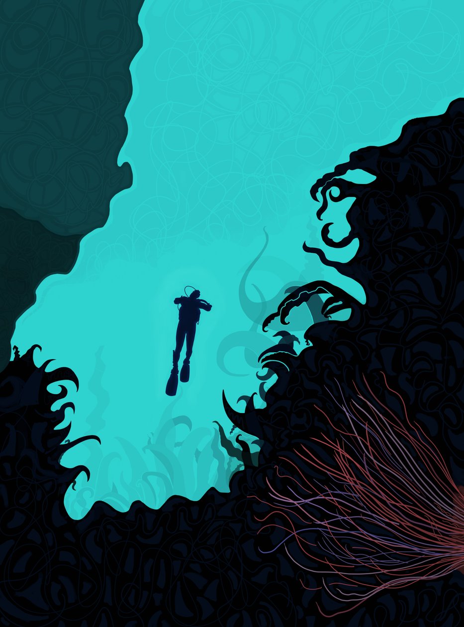 Buceador (arte digital) de Evan Sklar