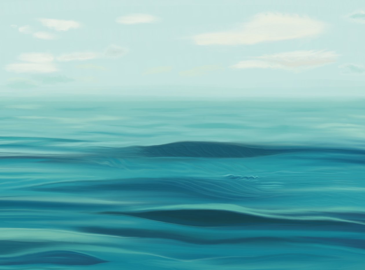 Mar, cielo y bruma. (arte digital) de Evan Sklar