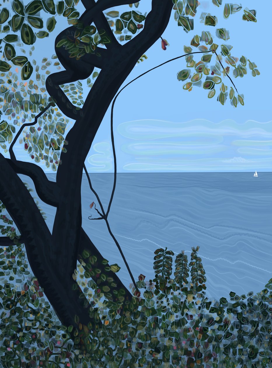 Mar y velero, Brooklyn (arte digital) de Evan Sklar
