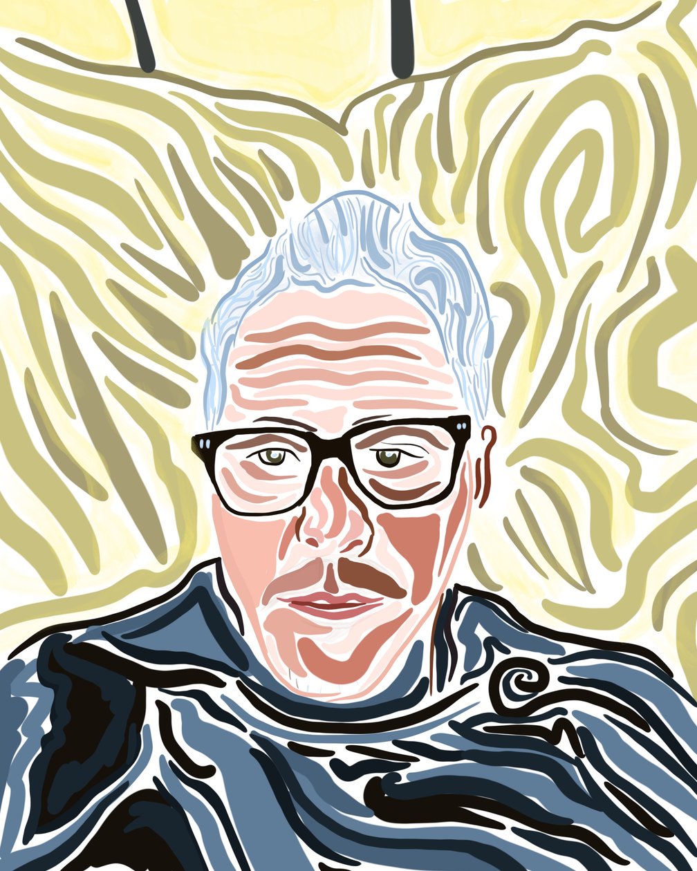Autorretrato en New Haven (arte digital) de Evan Sklar