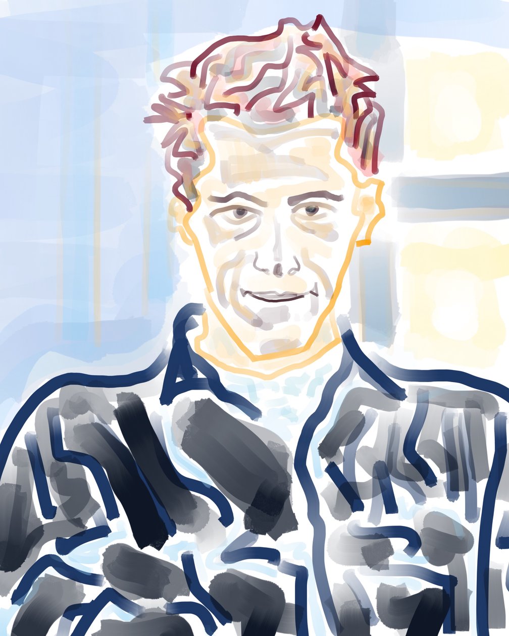 Autorretrato en New Haven (arte digital) de Evan Sklar