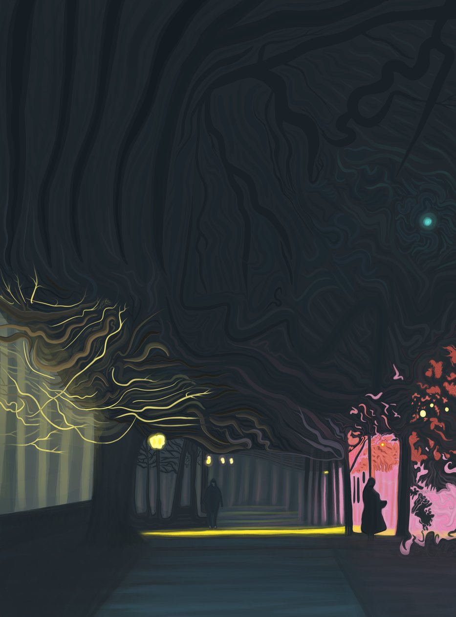 Acera, Prospect Park West, 6 A.M. (arte digital) de Evan Sklar
