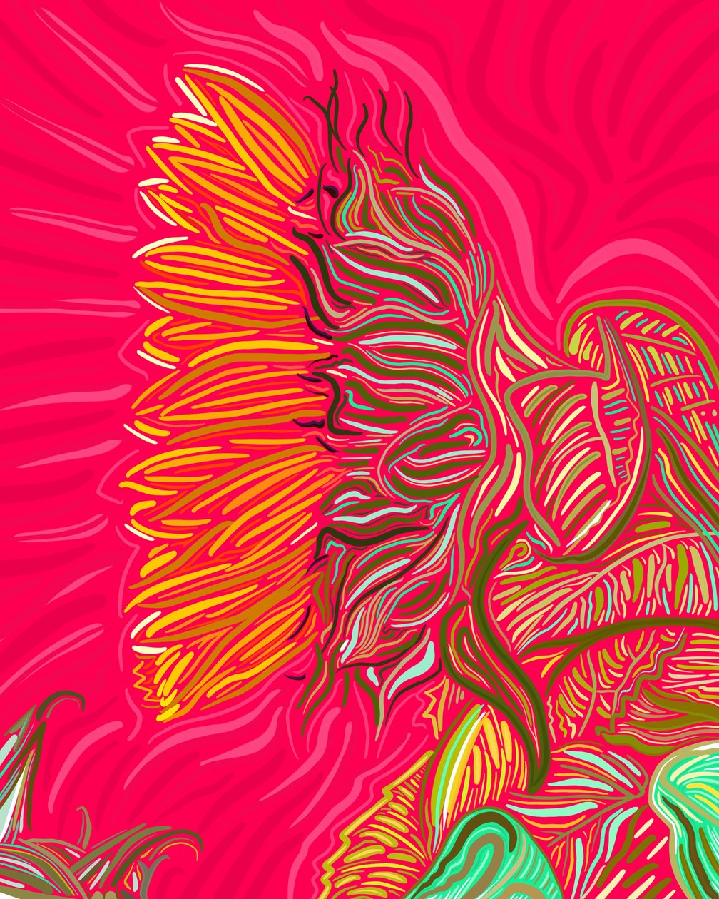 Girasol individual, c.2020-24 (arte digital) de Evan Sklar
