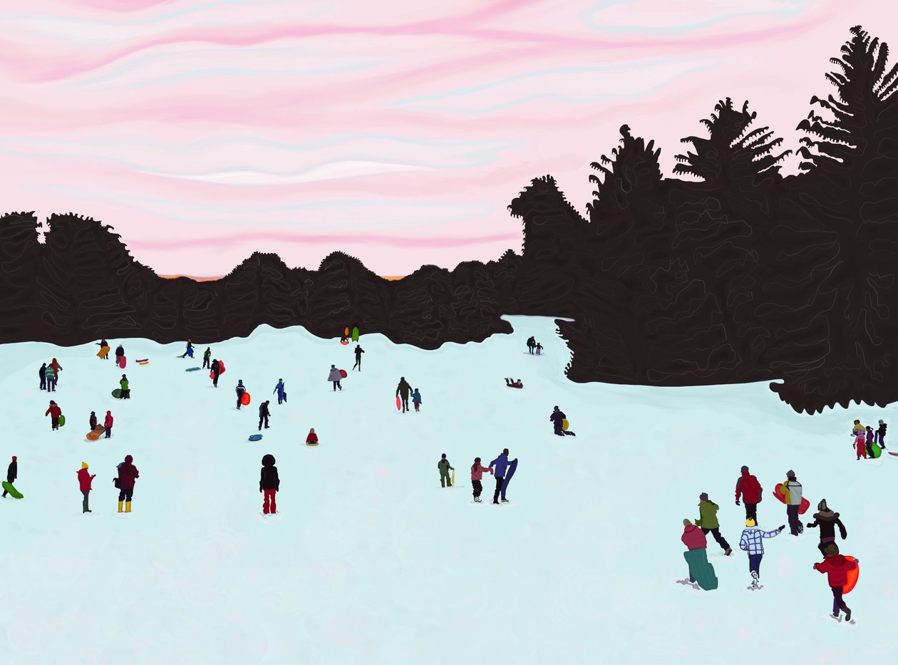 Trineo, Prospect Park (arte digital) de Evan Sklar