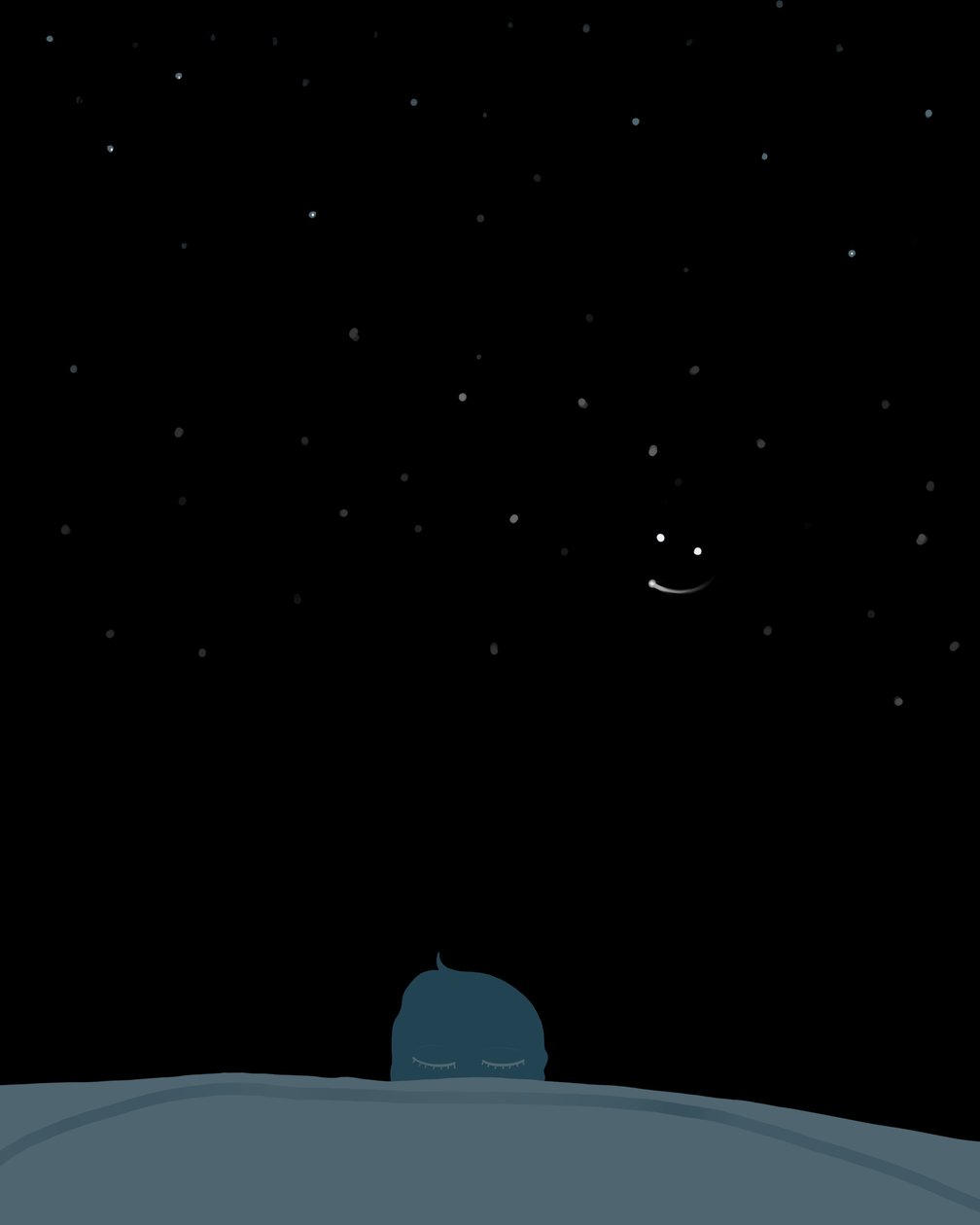 Dormir bajo las estrellas (arte digital) de Evan Sklar