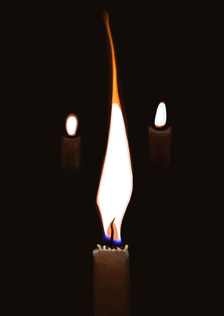 Tres velas (arte digital) de Evan Sklar