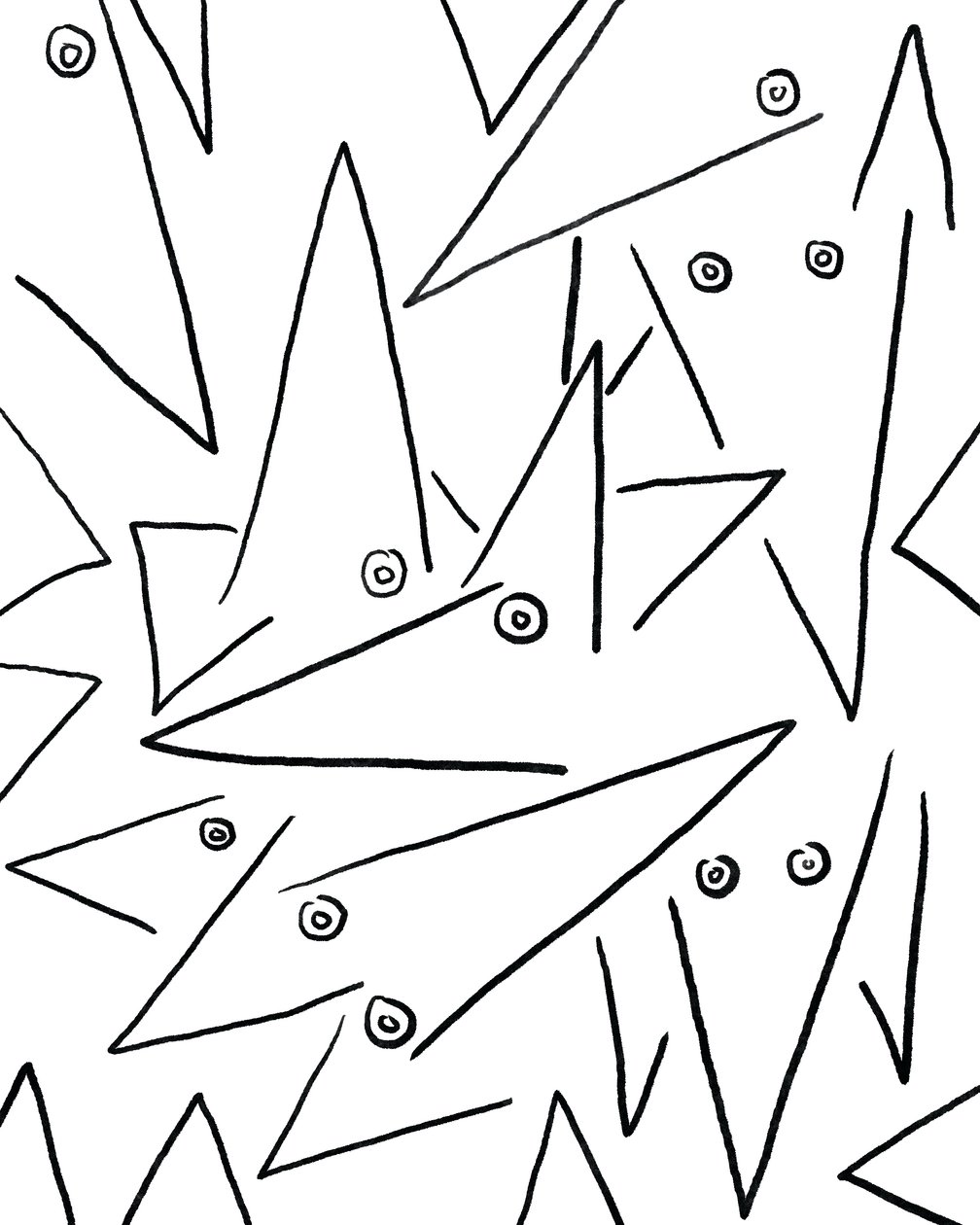 Demasiados perros, c.2020-24 (arte digital) de Evan Sklar