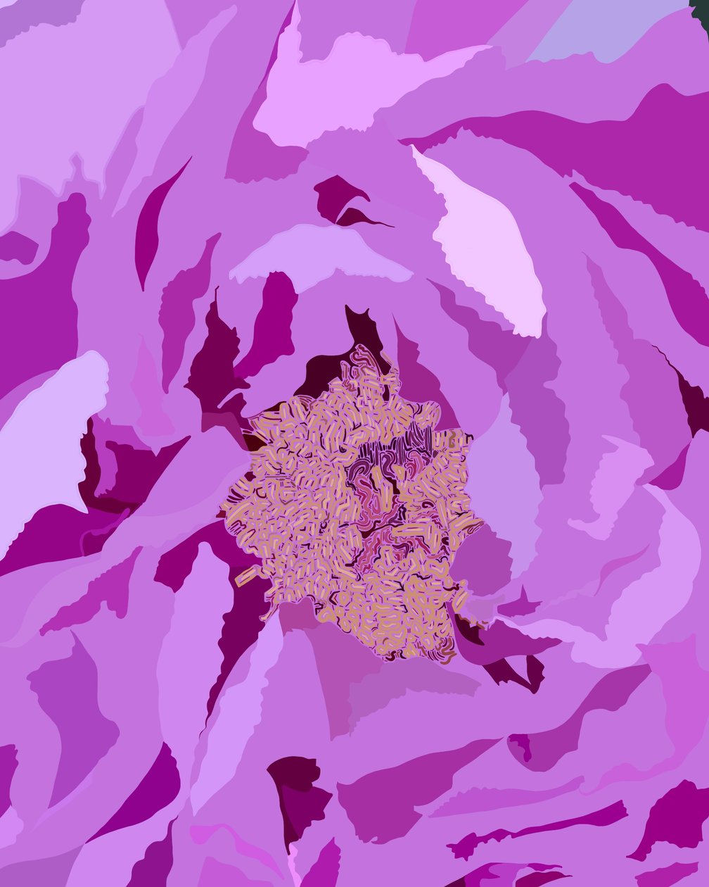 Peonía arbórea, c.2020-24 (arte digital) de Evan Sklar
