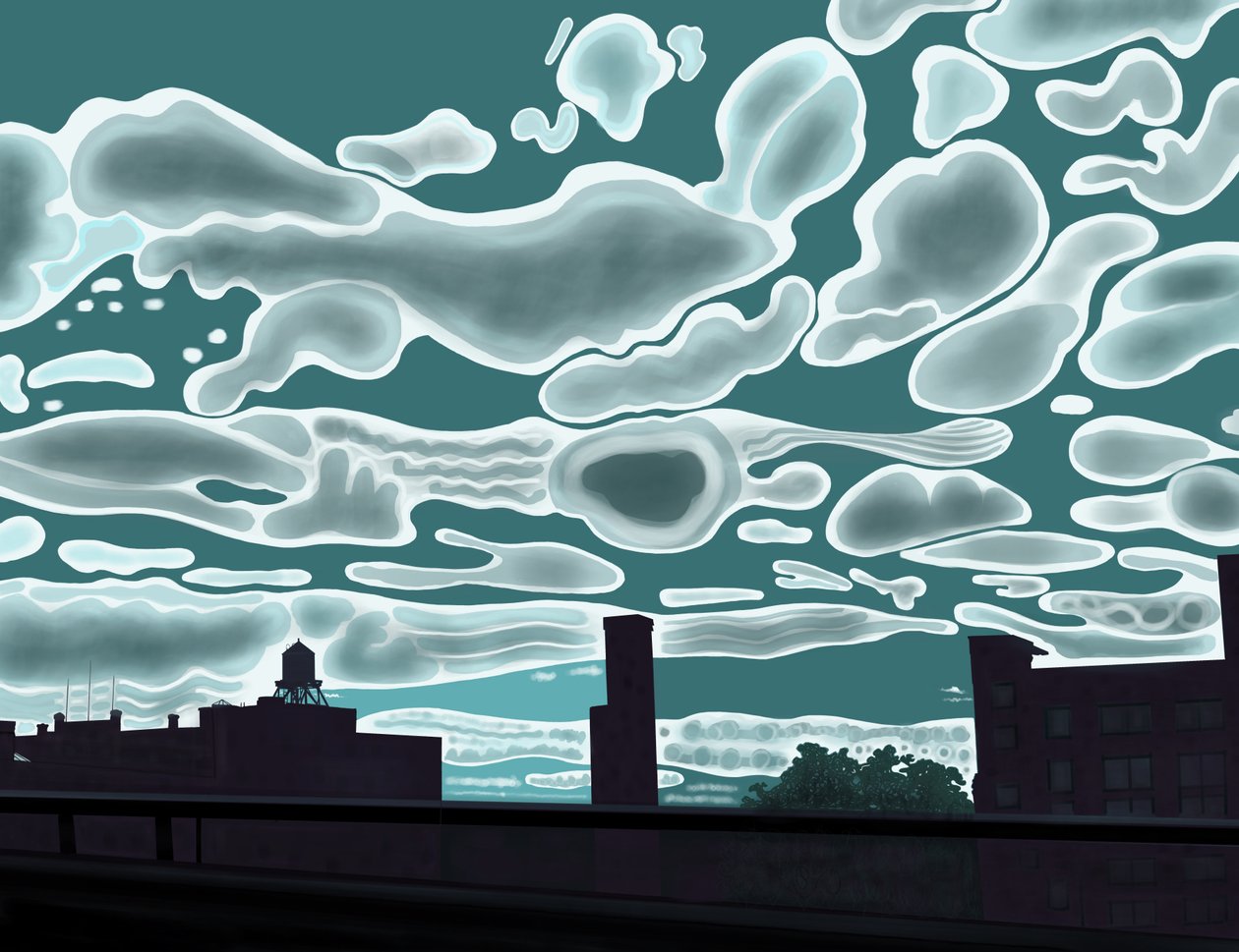 Vista desde la autopista Bruckner (arte digital) de Evan Sklar