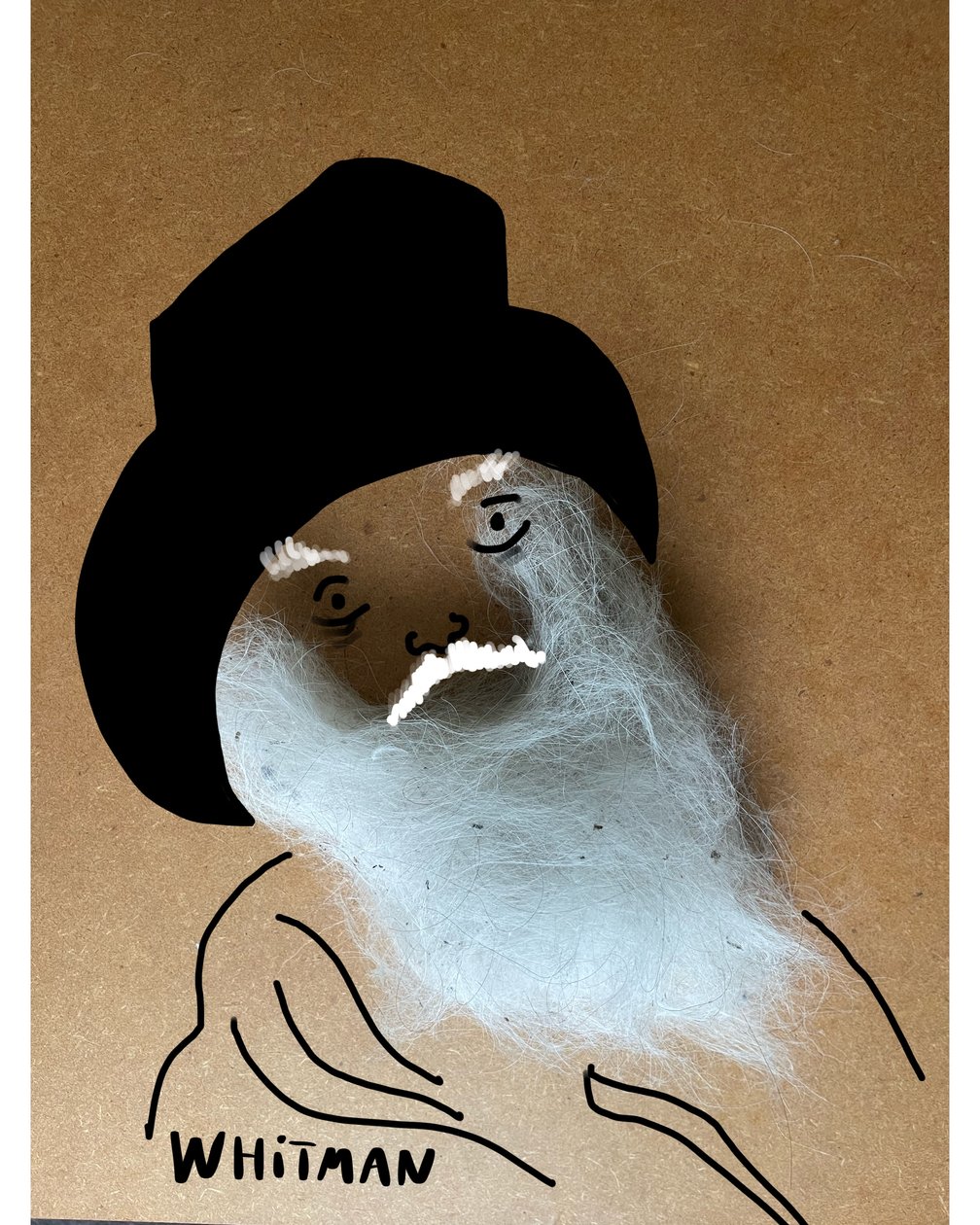 Walt Whitman (dibujo collage) de Evan Sklar