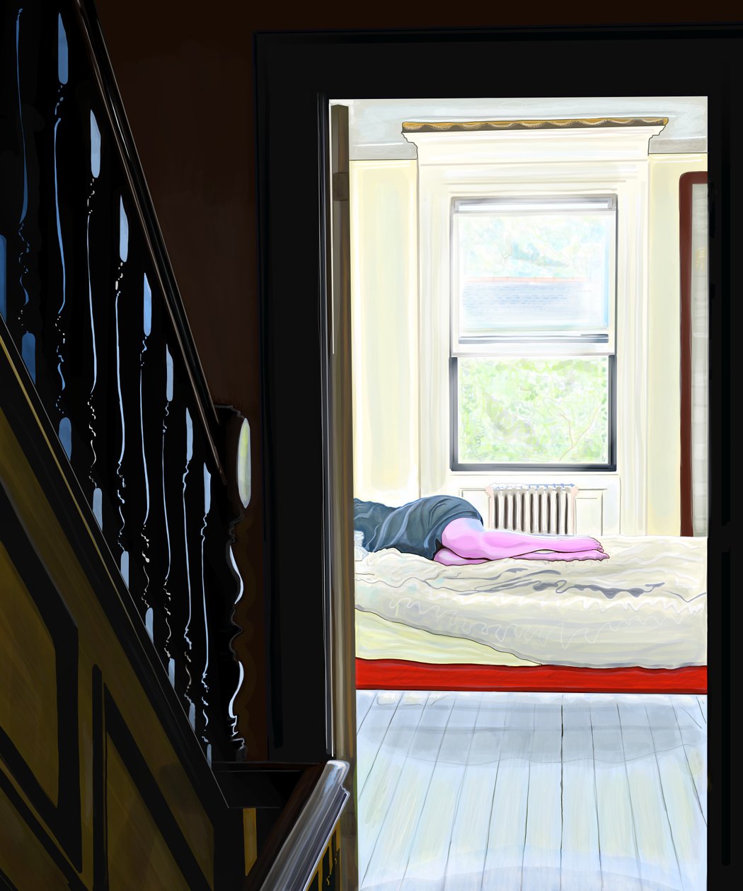 Mujer durmiendo la siesta (arte digital) de Evan Sklar
