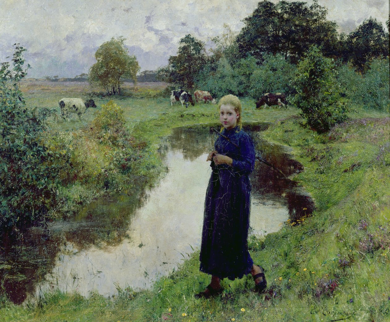 Joven en los campos de Evariste Carpentier