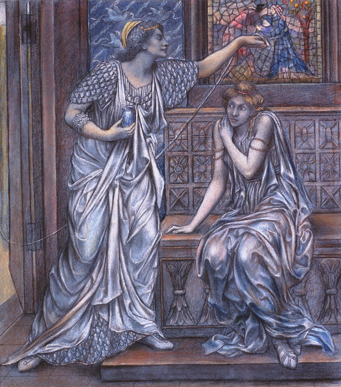 Estudio terminado para la Reina Leonor y la Bella Rosamunda, c.1900-5 de Evelyn De Morgan