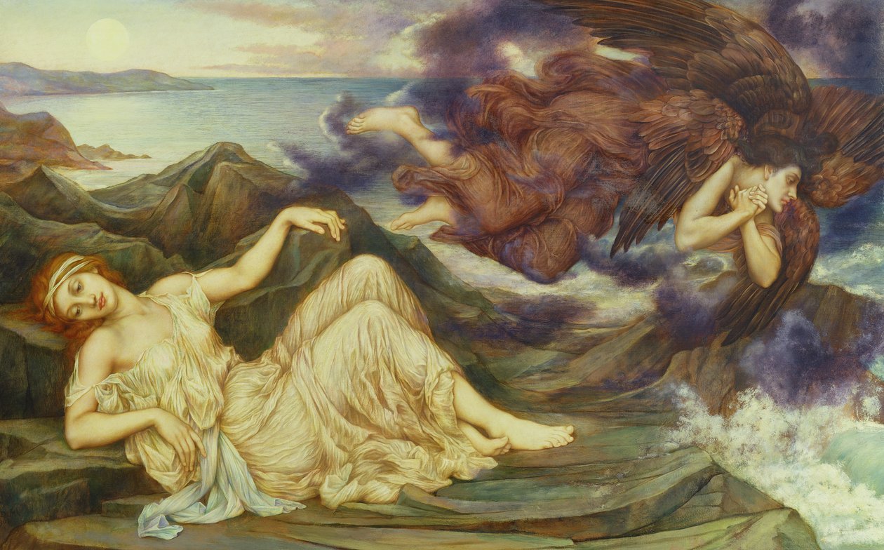 Puerto después de mares tormentosos, 1905 de Evelyn De Morgan