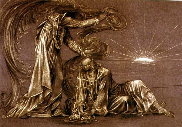 Estudio terminado para Earthbound, c.1897 de Evelyn De Morgan