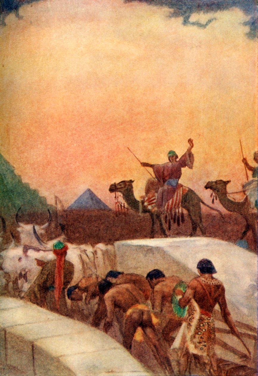 Transportando Bloques de Piedra para las Pirámides, 1915 de Evelyn Paul