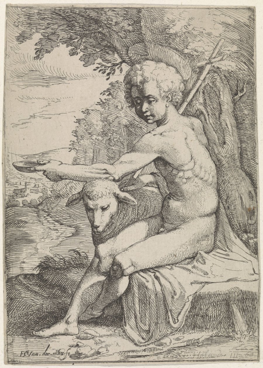 Juan el Bautista en el desierto de Everard Crynsz. van der Maes
