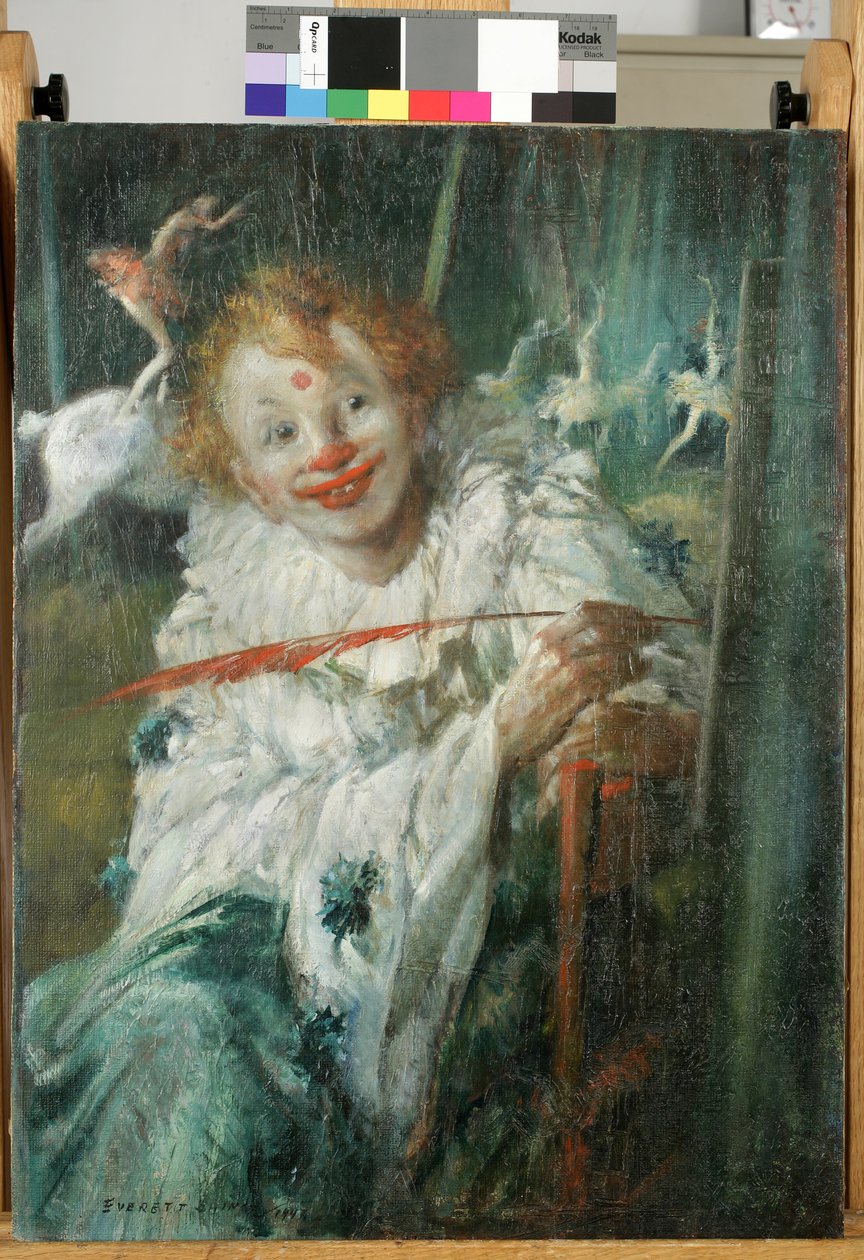 Payaso con pluma roja de Everett Shinn