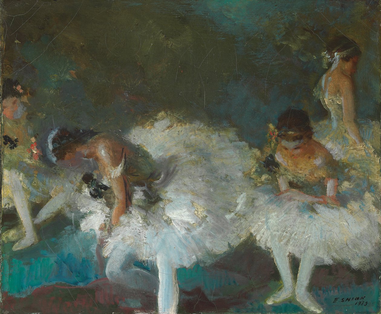 Bailarines entre bastidores de Everett Shinn
