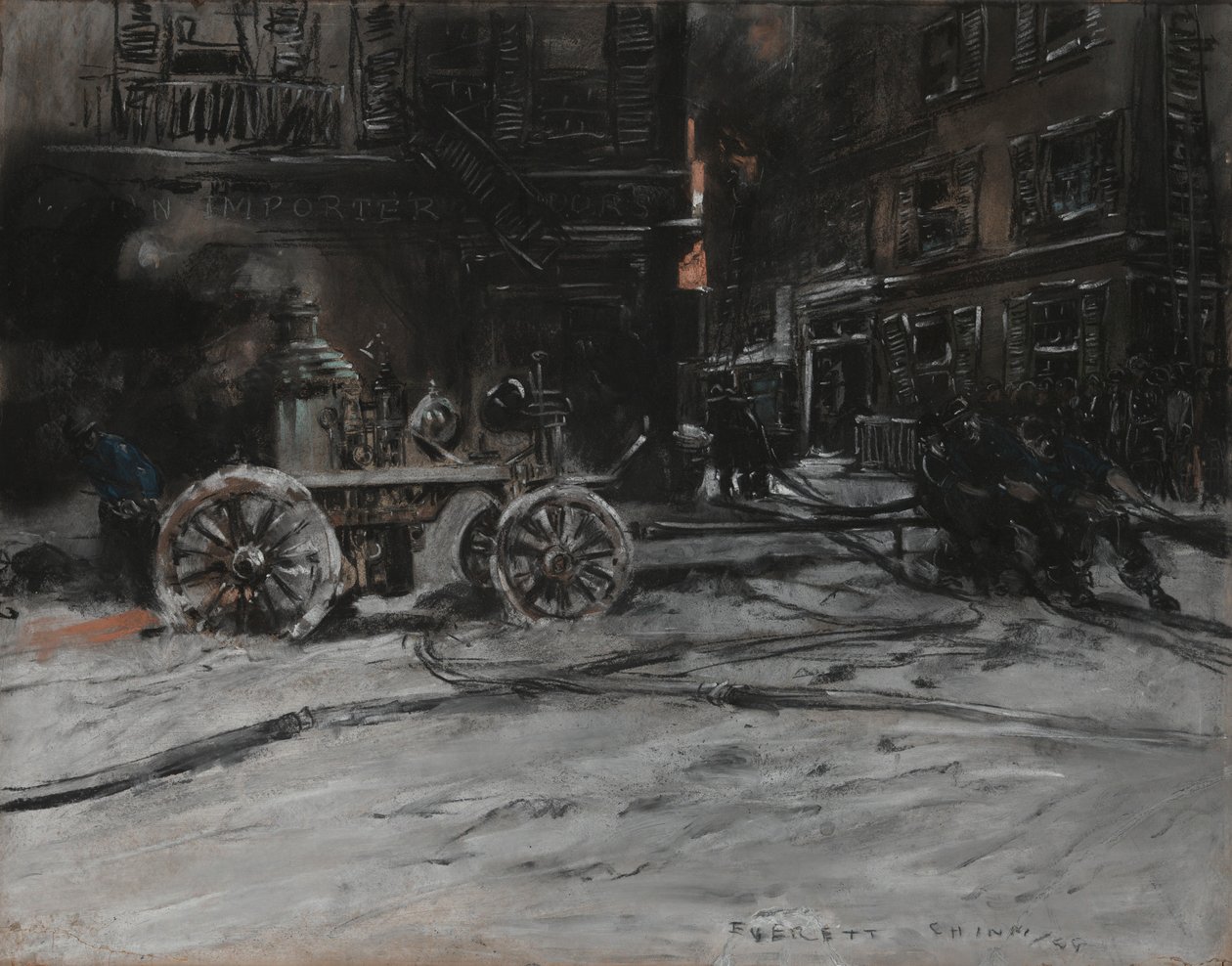 escena de fuego de Everett Shinn