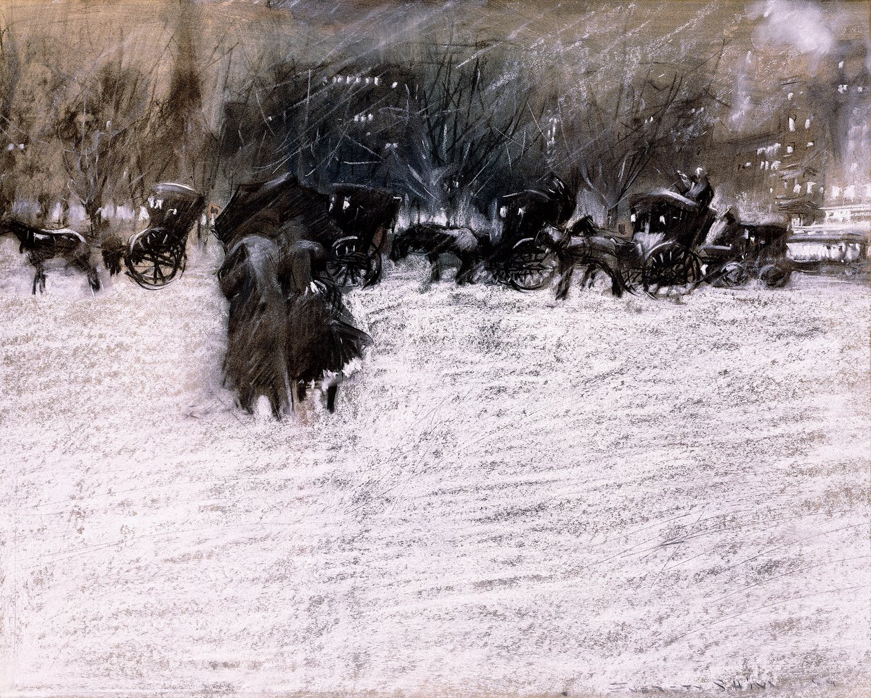 El parque en invierno de Everett Shinn