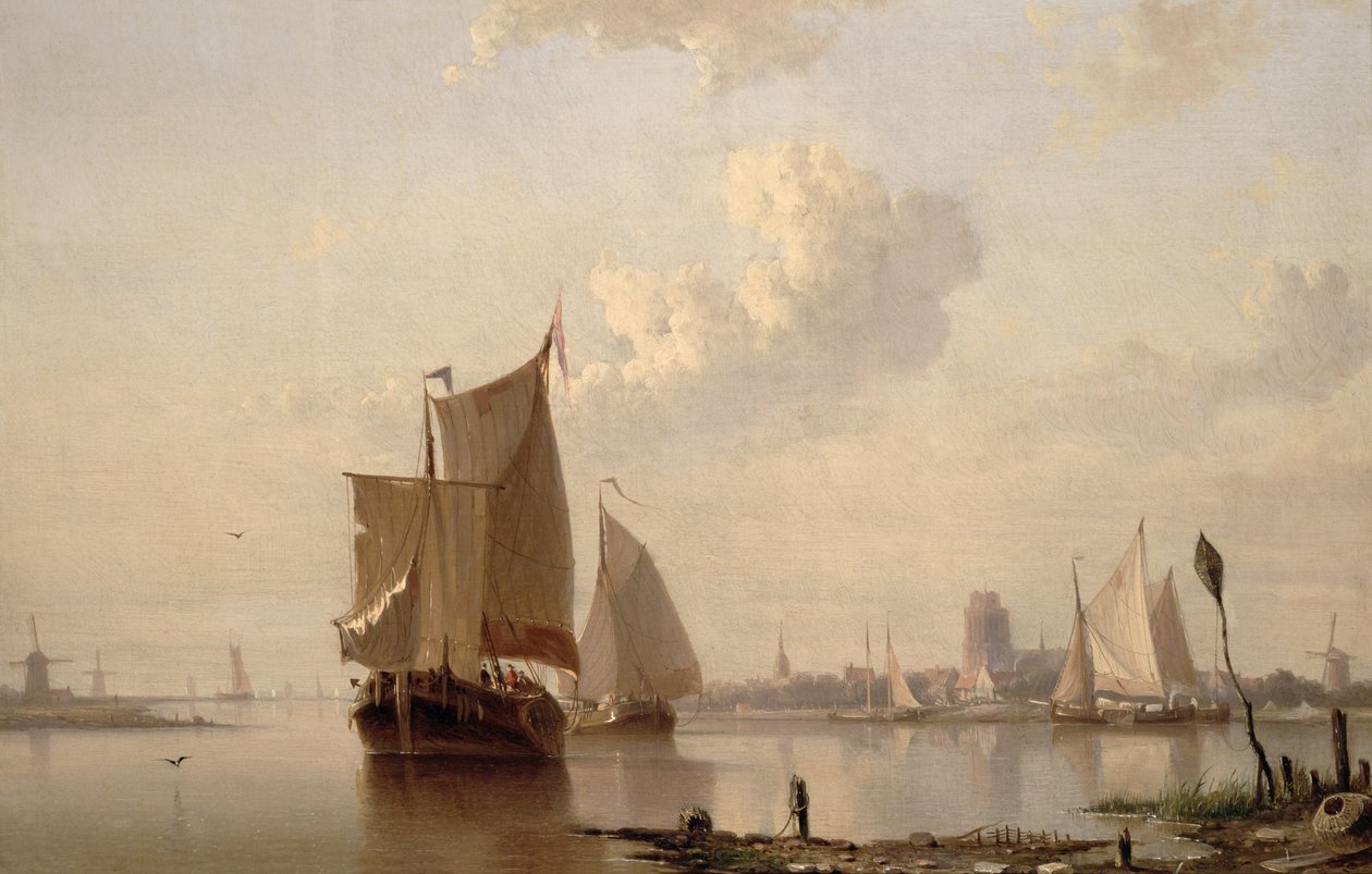 Barcos en el puerto de Everhardus Koster