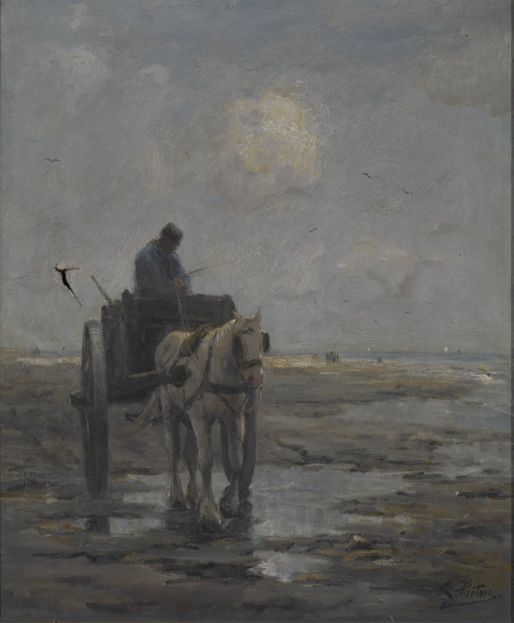 Caballo y carro (óleo sobre lienzo) de Evert Pieters