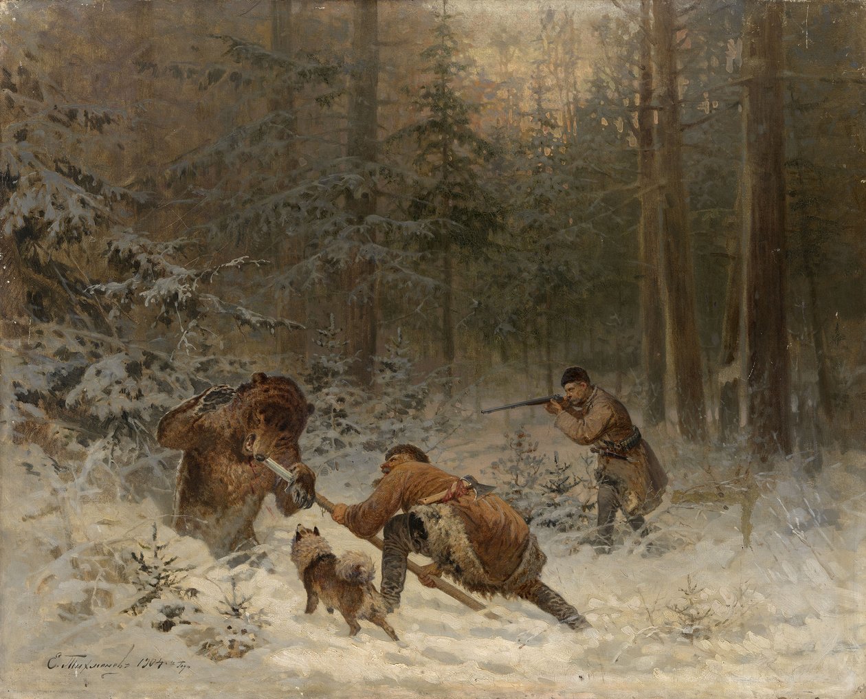 Caza de osos de Evgeny Alexandrovich Tichmenev
