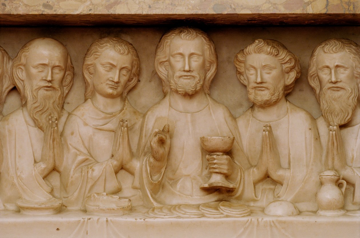 La Última Cena, (detalle) c.1340 de Evrard d