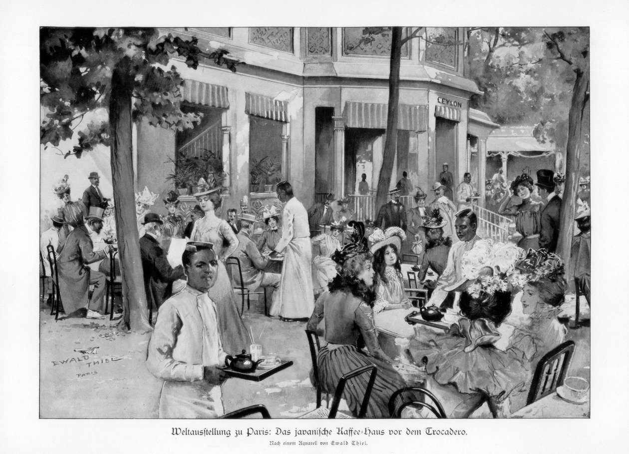 Casa de café javanesa, Trocadero, Exposición Mundial de París, 1889 de Ewald Thiel