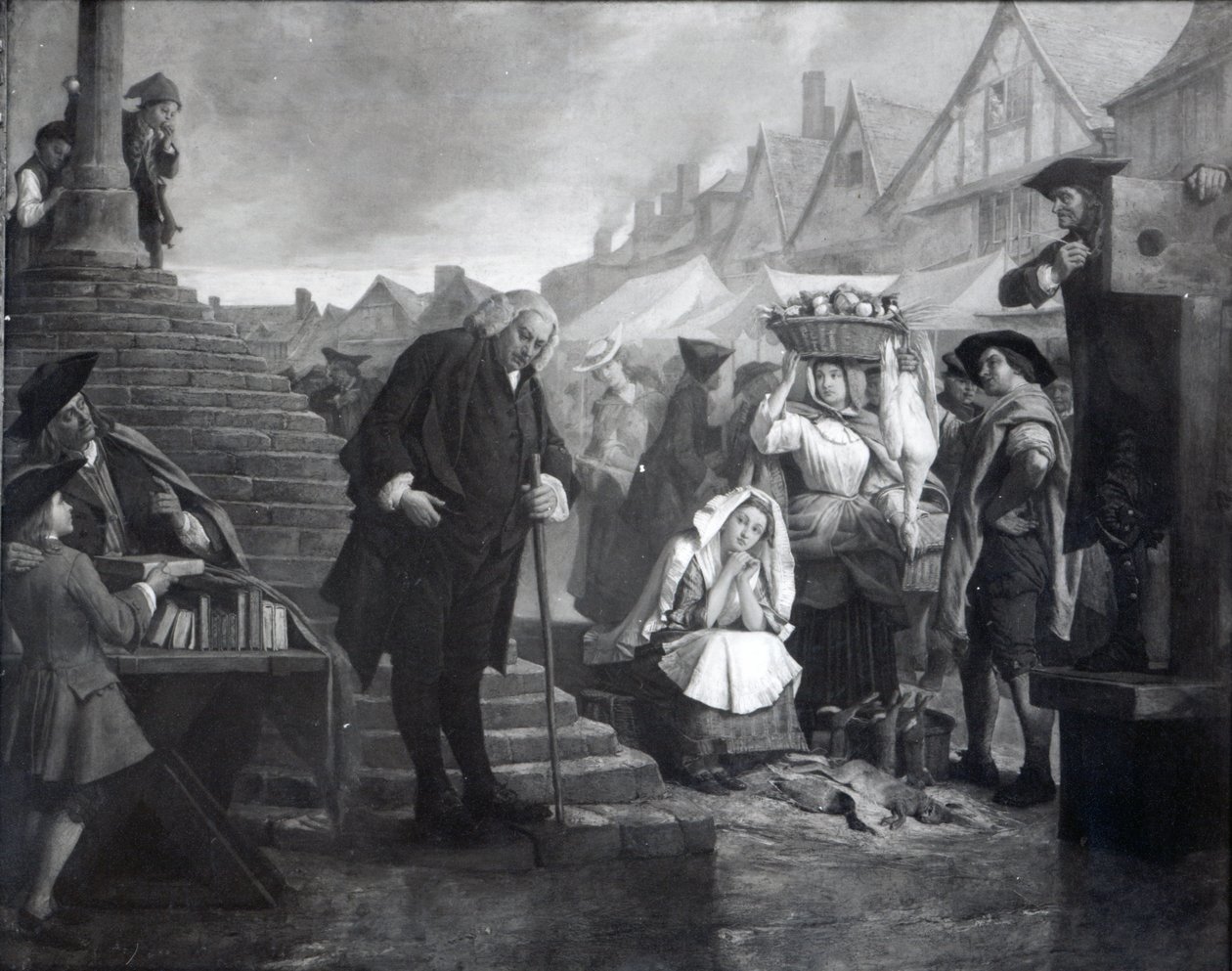 El Dr. Johnson haciendo penitencia en la plaza del mercado de Uttoxeter, 1869 de Eyre Crowe