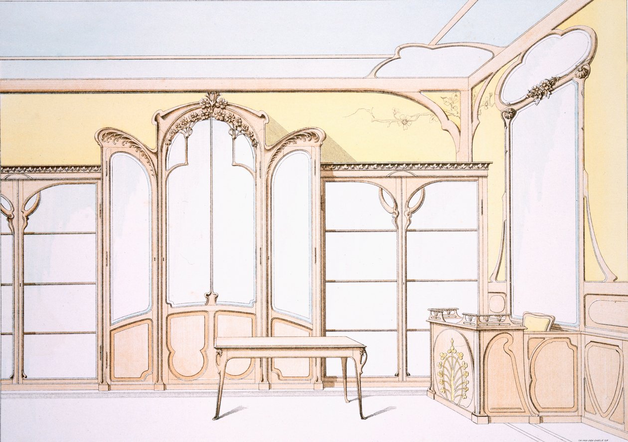 Diseño interior para una tienda de moda, ilustración de 