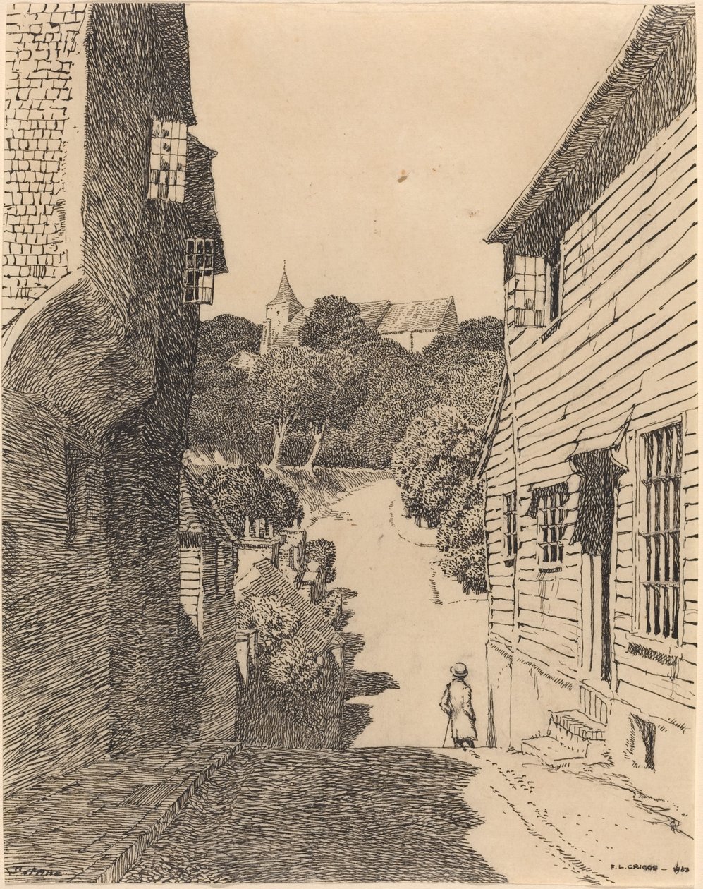 Iglesia de Santa Ana desde Southover de F.L. Griggs