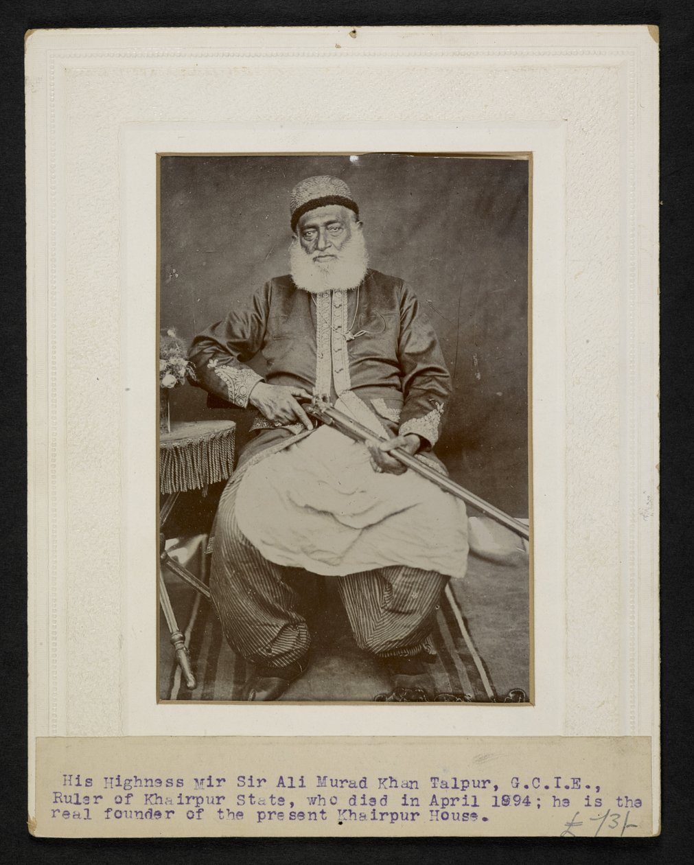 Sir Mir Ali Murad Khan Taipur III, gobernante del estado de Khaipur de F.L. Wadhumal