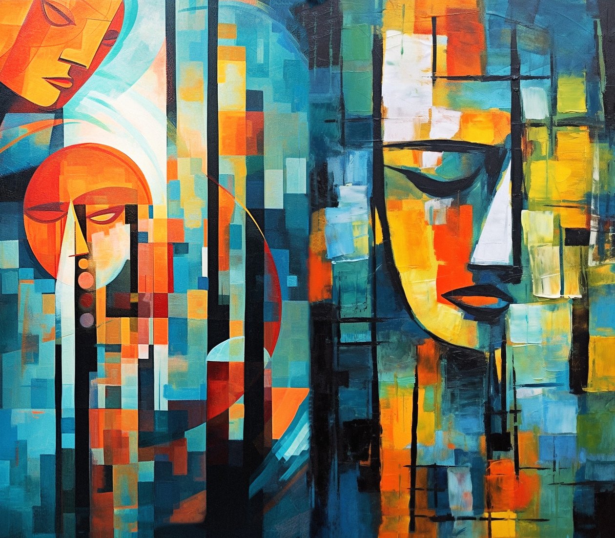  Pintura abstracta figurativa colorida, Arte digital imprimible de F. Abderrahim