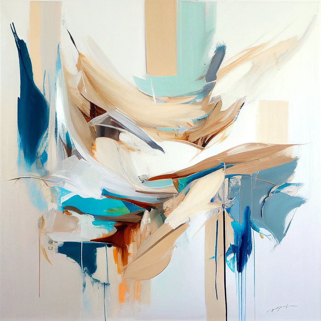 Composición de pintura abstracta en venta para sala de estar, impresiones en lienzo de F. Abderrahim