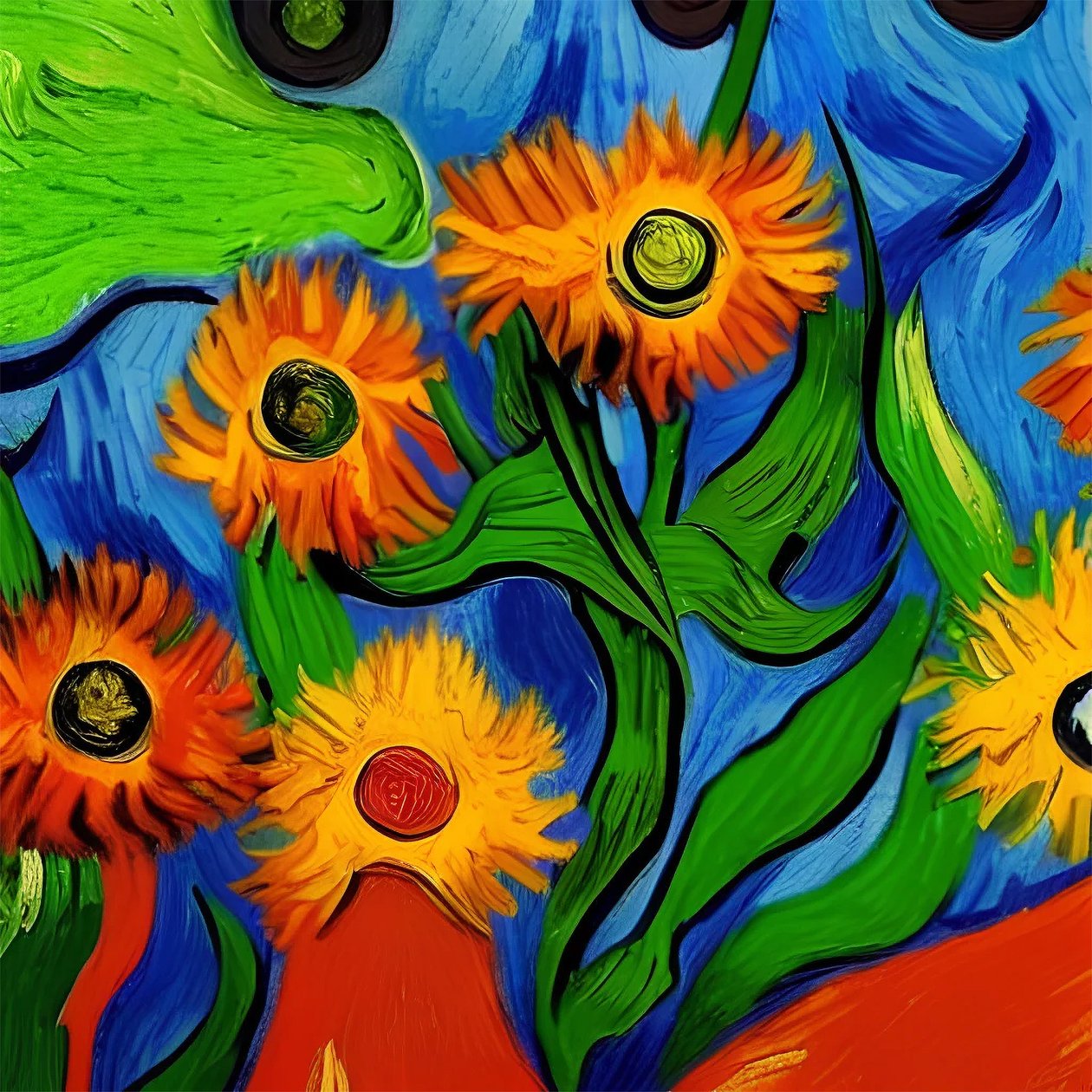 Schöne impressionistische Blumen von F. Abderrahim